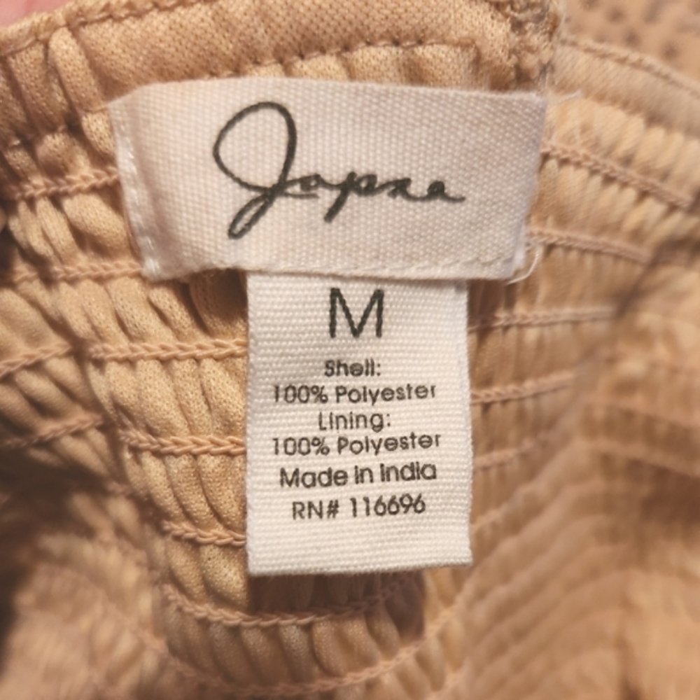 New Japna Tan Colored Polka Dot Romper Dress size M Spring Summer - Picture 6 of 9